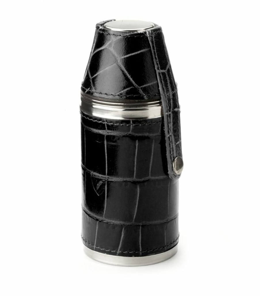 Aspinal Of London * | Reasonable Price Aspinal Of London Hunter Leather Flask Set