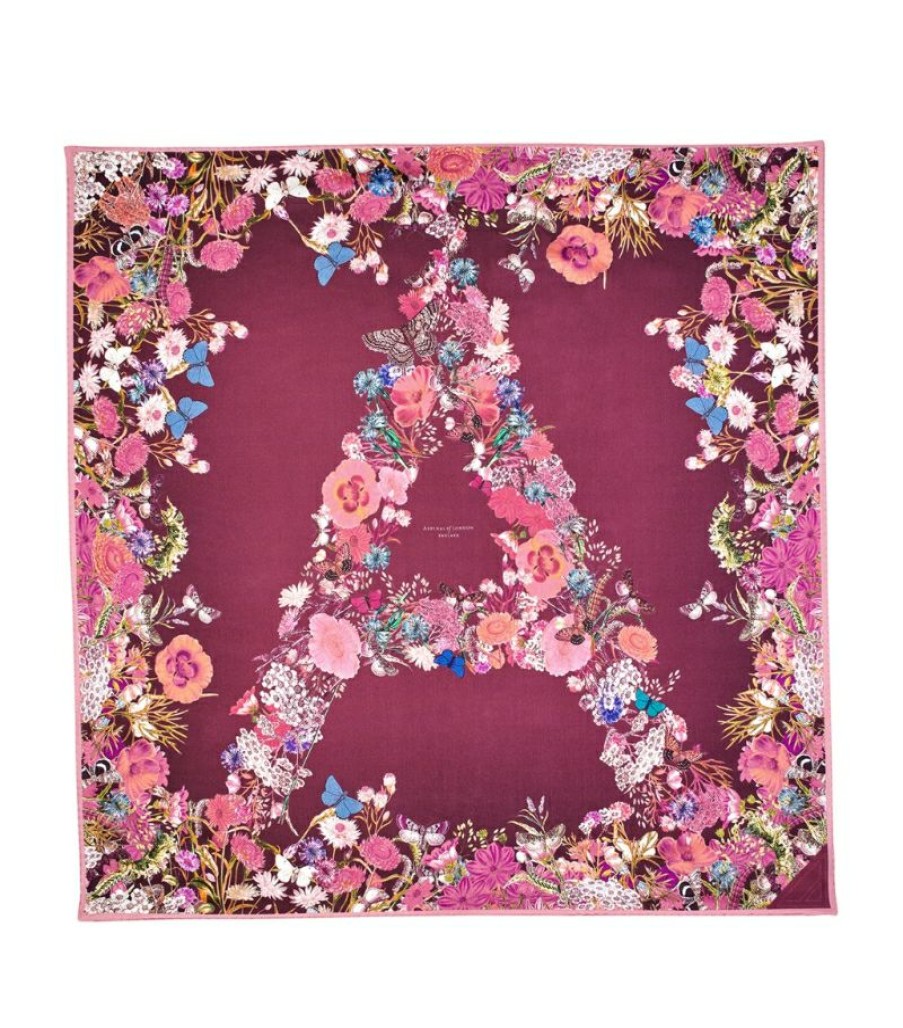 Women * | Promotions Aspinal Of London Silk Floral Scarf