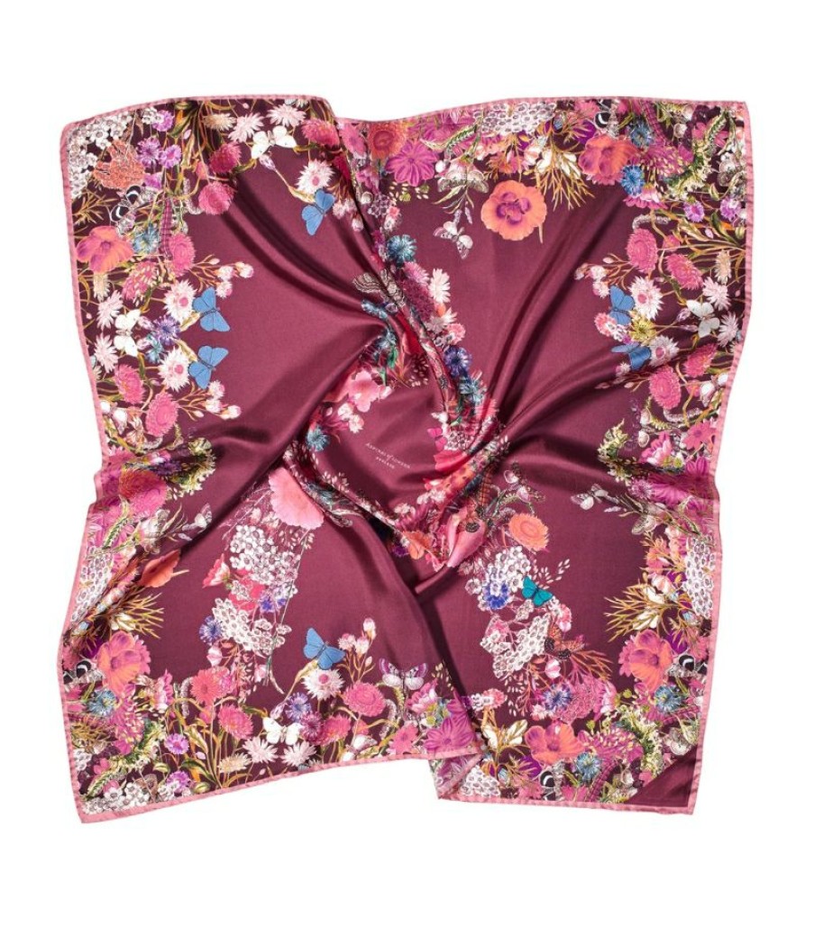 Women * | Promotions Aspinal Of London Silk Floral Scarf