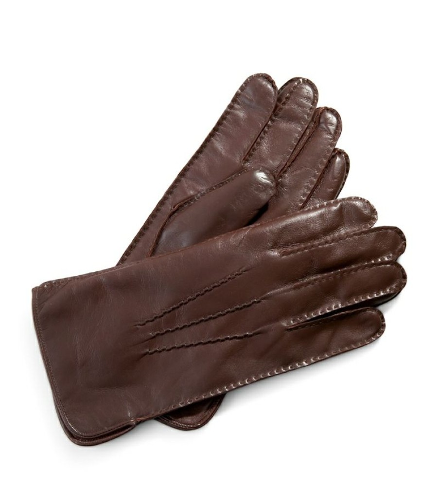 Men * | Quality Guarantee Aspinal Of London Wool-Cashmere Lined Leather Gloves (Large)