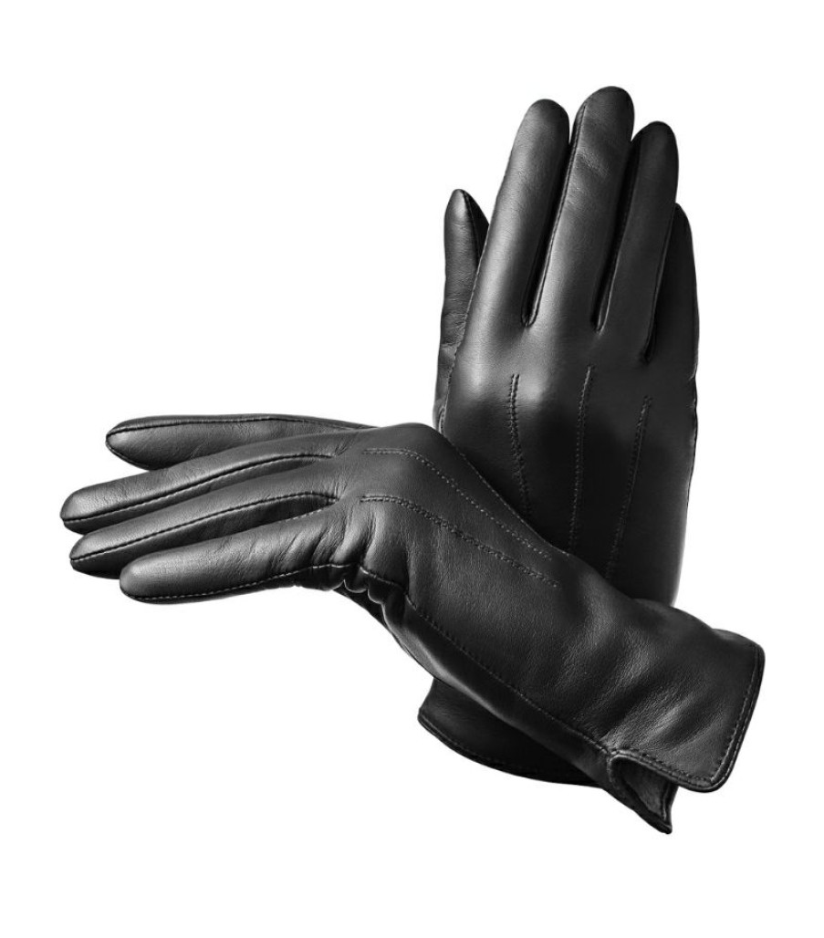 Aspinal Of London * | Outlet Aspinal Of London Wool-Cashmere Lined Leather Gloves (Large)