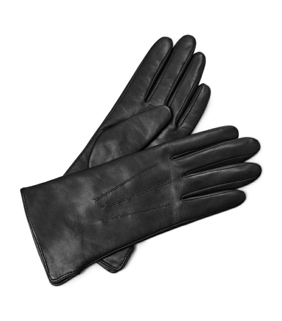 Aspinal Of London * | Outlet Aspinal Of London Wool-Cashmere Lined Leather Gloves (Large)