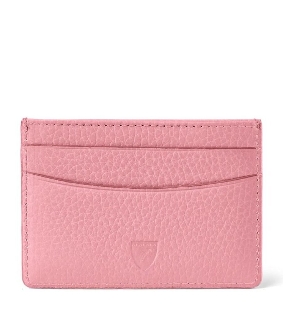 Women * | Quality Guarantee Aspinal Of London Grained Leather Slim Card Holder