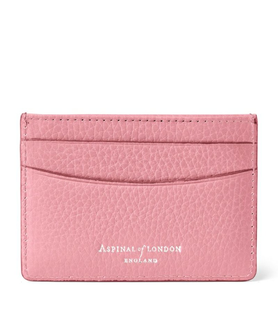 Women * | Quality Guarantee Aspinal Of London Grained Leather Slim Card Holder