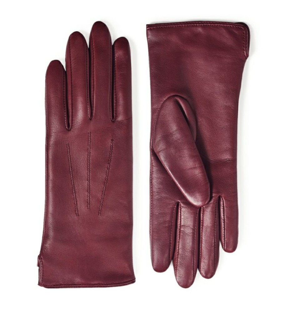 Aspinal Of London * | Popular Aspinal Of London Cashmere-Wool-Lined Leather Gloves (Small)