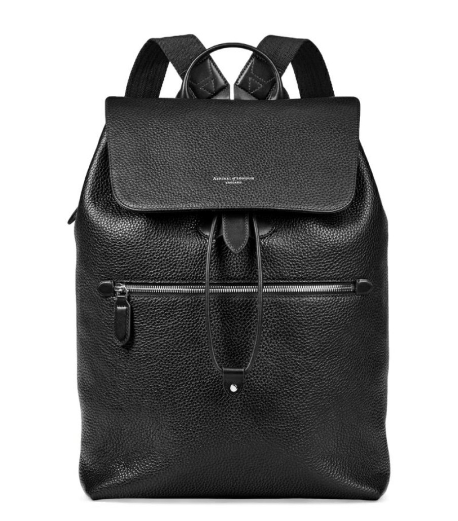 Men * | Best Quality Aspinal Of London Leather Reporter Backpack