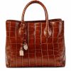 Women * | Closeout Sale Aspinal Of London Croc-Embossed Leather London Tote Bag