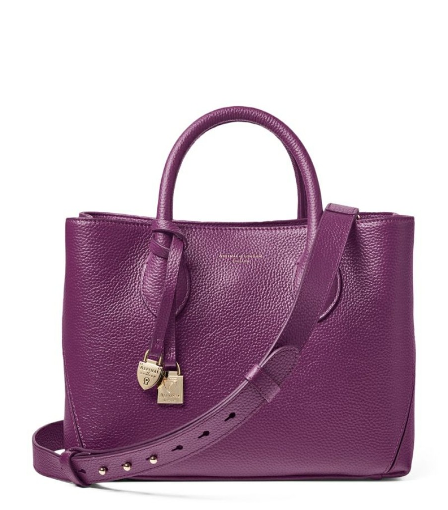 Women * | Best Quality Aspinal Of London Midi Leather London Tote Bag