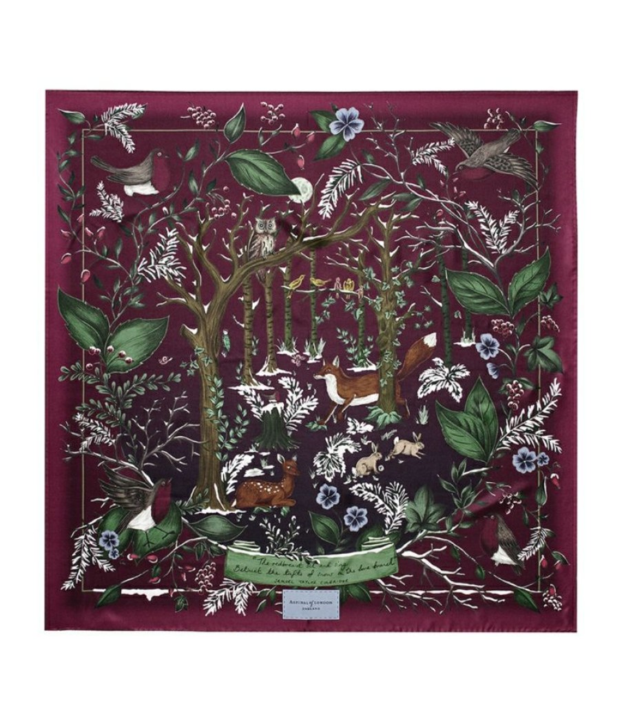 Women * | Quality Guarantee Aspinal Of London Silk Woodland Scarf