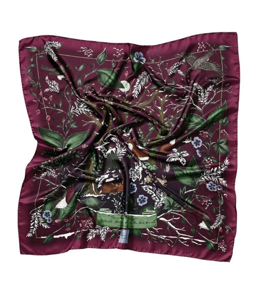 Women * | Quality Guarantee Aspinal Of London Silk Woodland Scarf