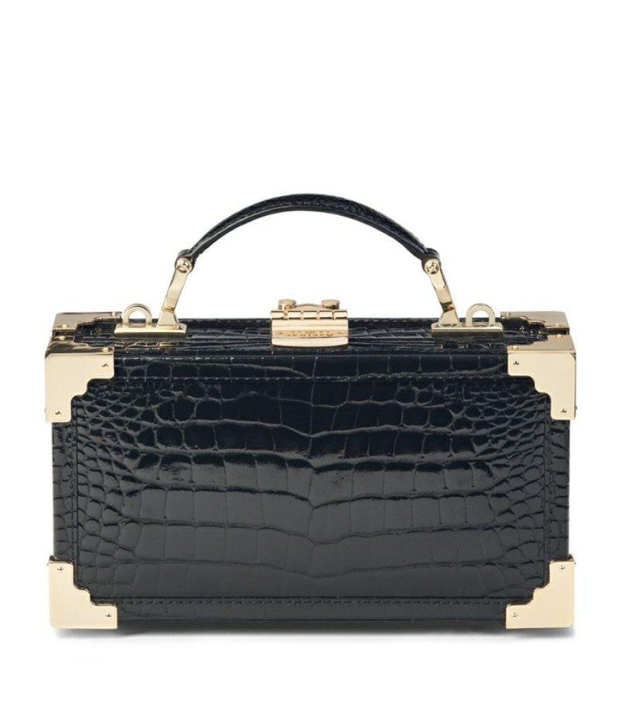 Women * | Featured Aspinal Of London Leather Trinket Box Bag