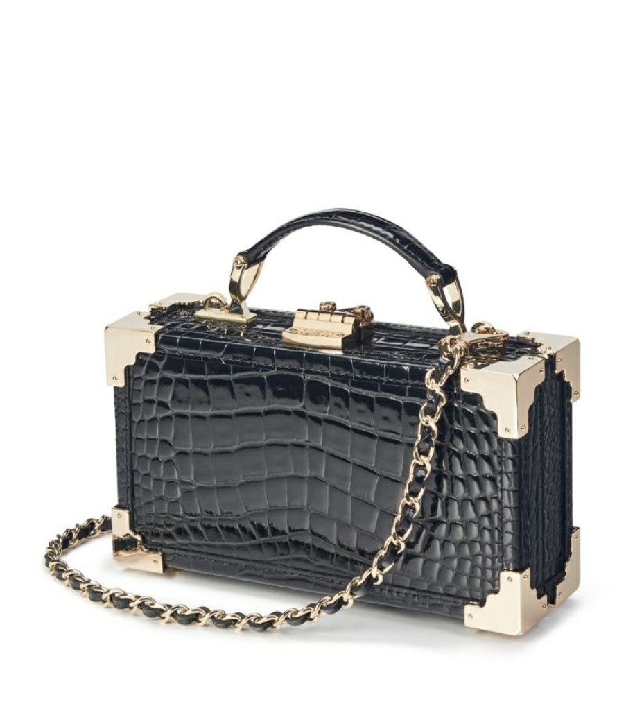 Women * | Featured Aspinal Of London Leather Trinket Box Bag