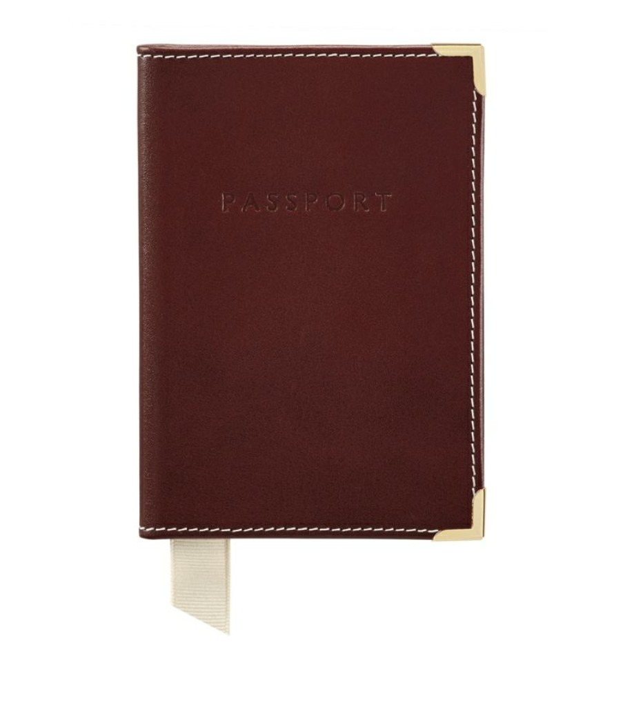 Travel Accessories * | Best-Selling Aspinal Of London Smooth Leather Passport Cover