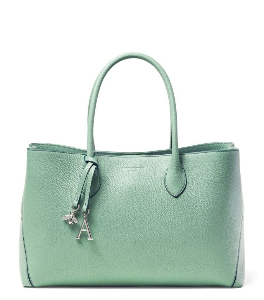 Women * | Best-Selling Aspinal Of London Midi Leather London Tote Bag