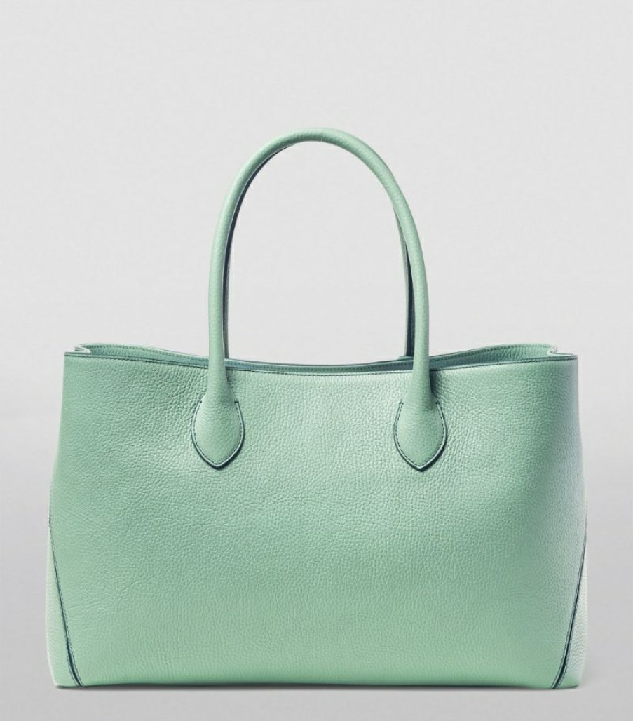 Women * | Best-Selling Aspinal Of London Midi Leather London Tote Bag