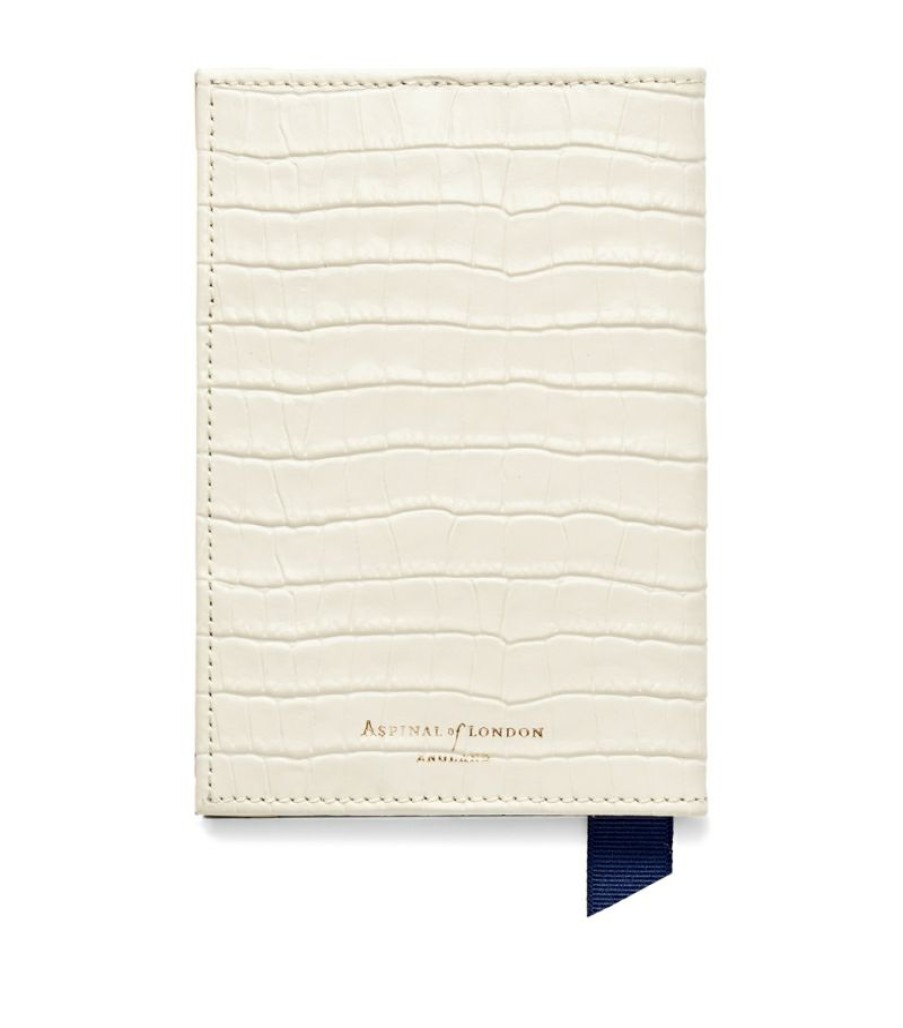 Travel Accessories * | Special Aspinal Of London Croc-Embossed Leather Passport Cover