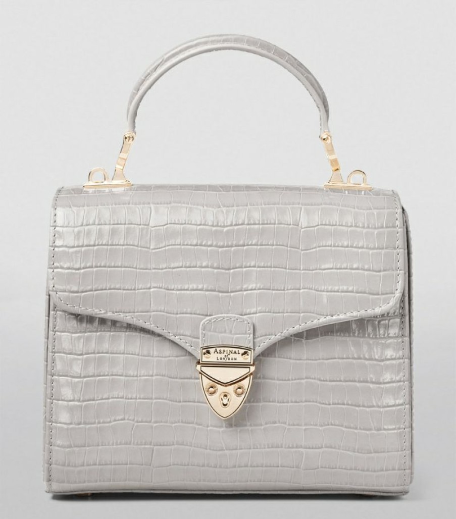 Women * | Reasonable Price Aspinal Of London Leather Midi Mayfair Top-Handle Bag