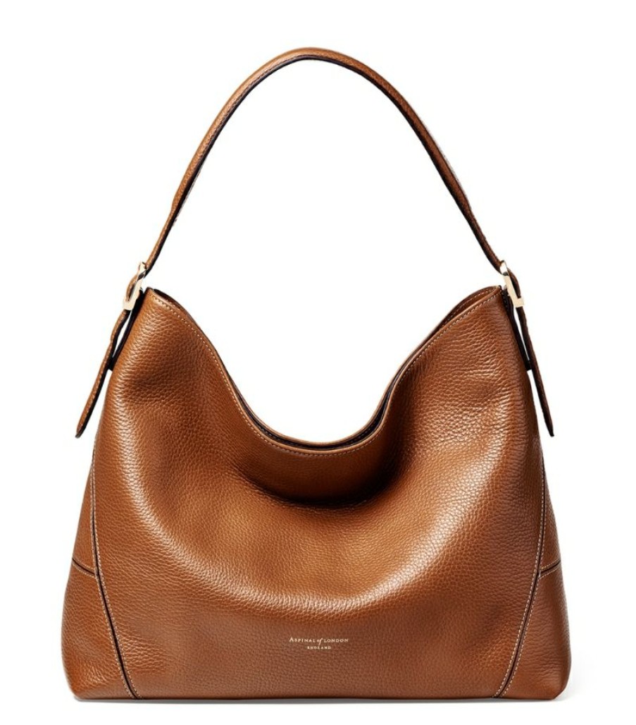 Women * | Hot Sell Aspinal Of London Leather Slouchy Shoulder Bag