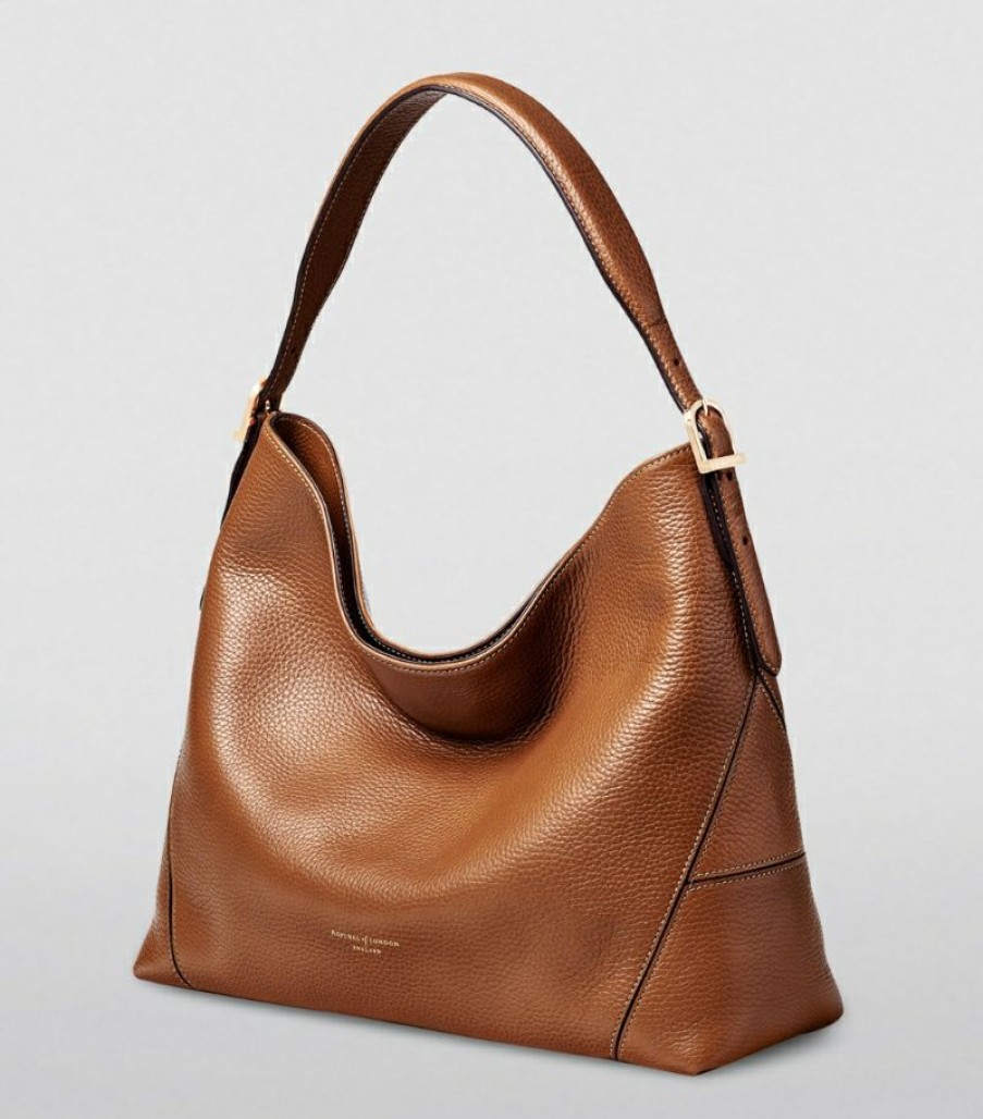 Women * | Hot Sell Aspinal Of London Leather Slouchy Shoulder Bag