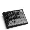 Men * | Outlet Aspinal Of London Croc-Embossed Leather Bifold Wallet