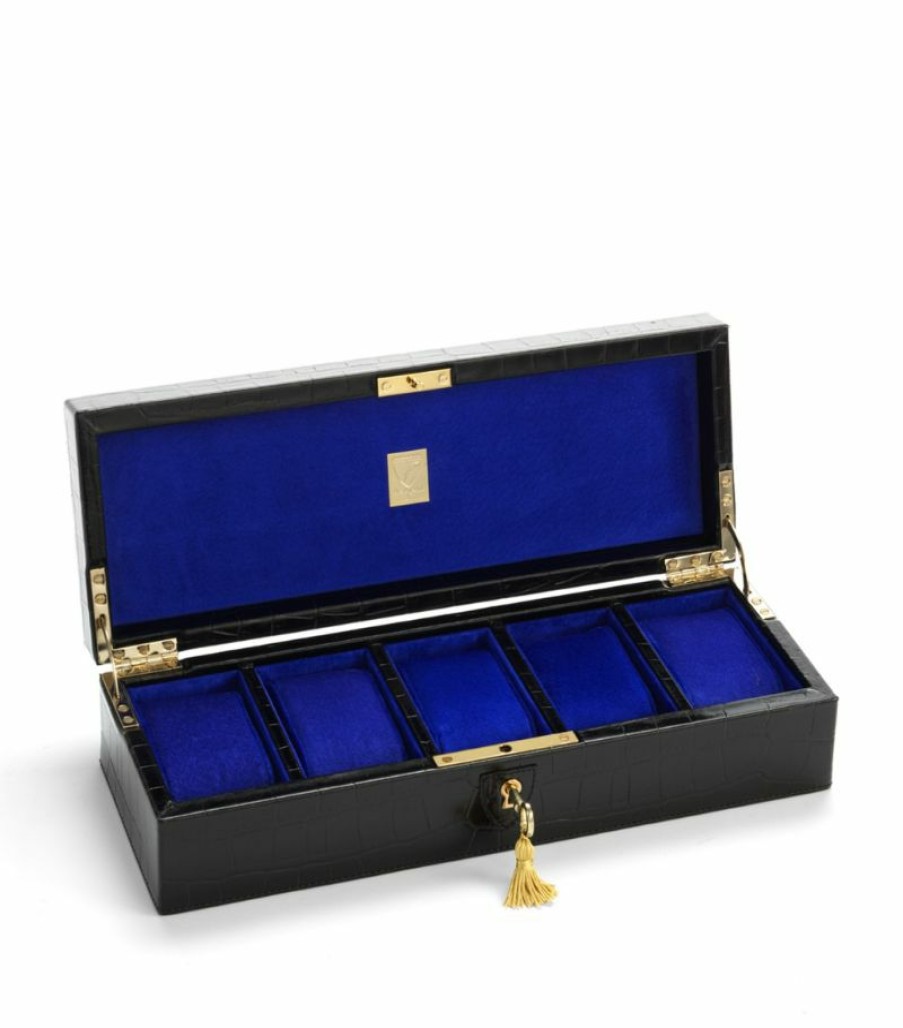 Aspinal Of London * | Hot Sell Aspinal Of London Croc Print Watch Box