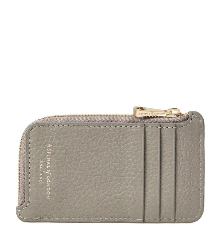 Women * | Quality Guarantee Aspinal Of London Small Leather Zipped Card Holder