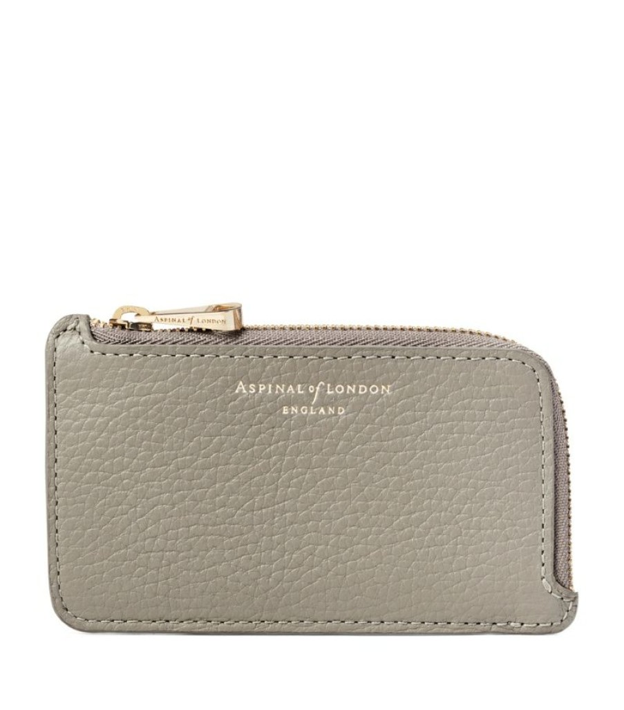 Women * | Quality Guarantee Aspinal Of London Small Leather Zipped Card Holder