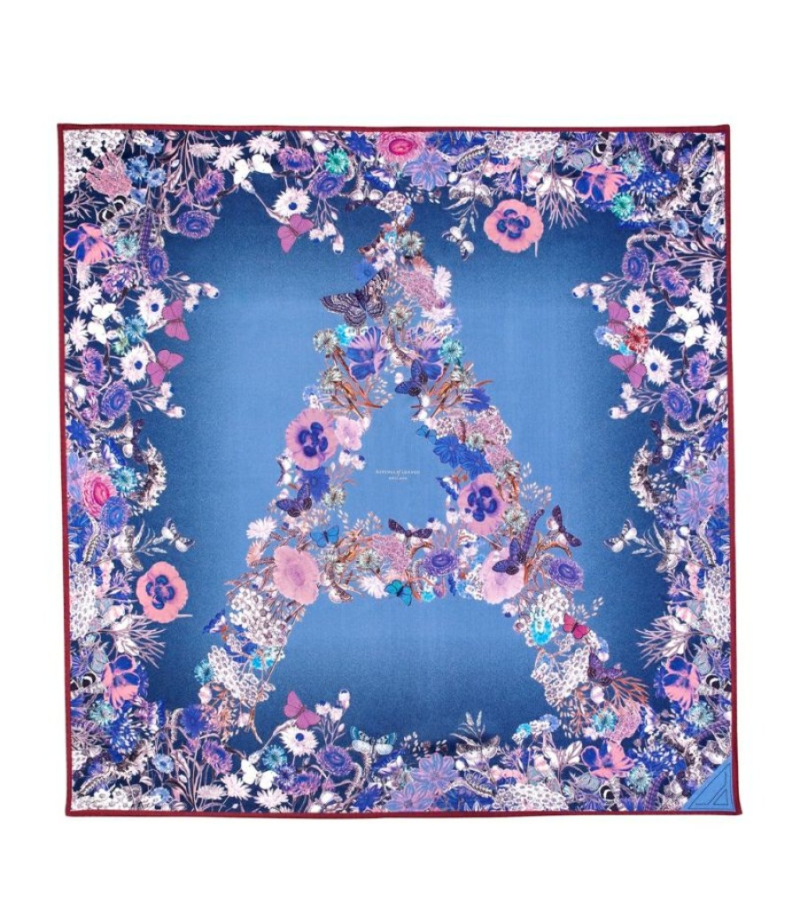 Women * | Hot Sell Aspinal Of London Silk Floral Scarf