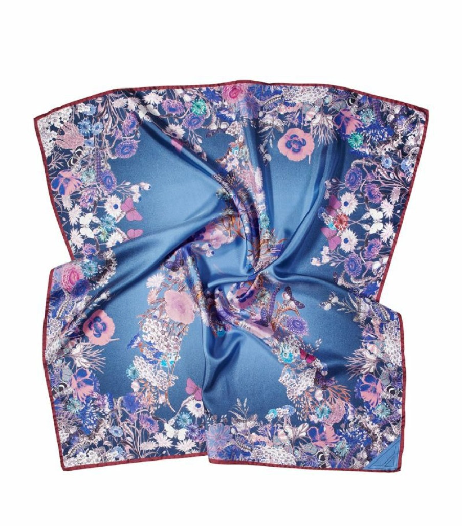 Women * | Hot Sell Aspinal Of London Silk Floral Scarf