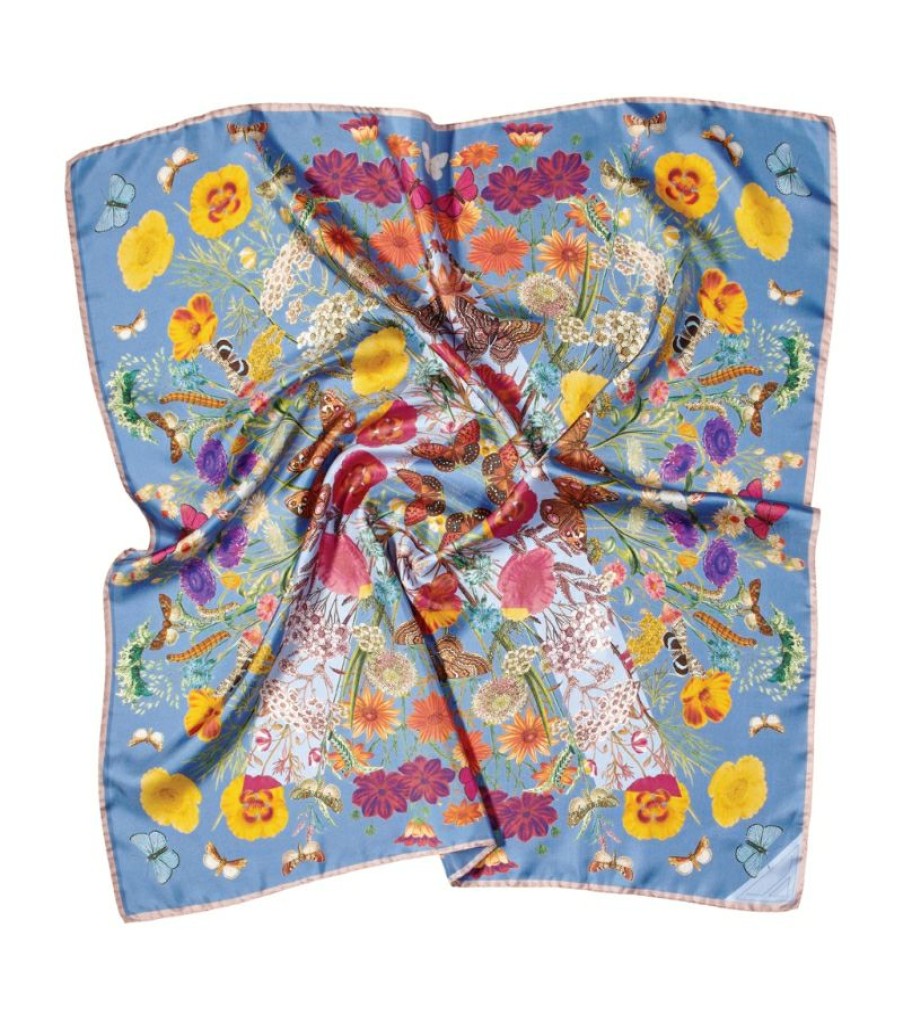 Women * | Best-Selling Aspinal Of London Silk 'A' Botanical Scarf