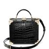 Women * | Reliable Quality Aspinal Of London Croc-Embossed Leather Trunk Top-Handle Bag