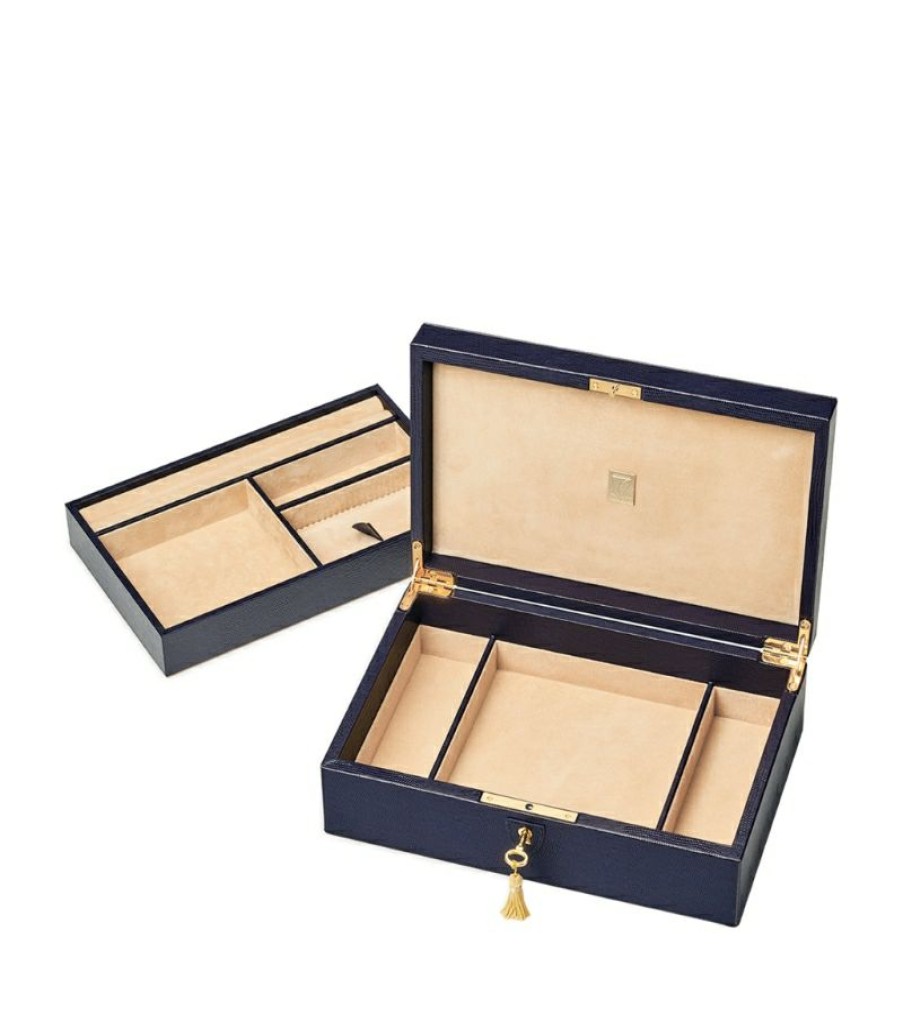 Jewellery Boxes * | Best-Selling Aspinal Of London Leather Savoy Jewellery Box