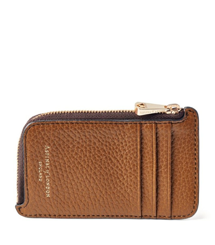 Women * | Shoping Aspinal Of London Small Leather Zipped Card Holder