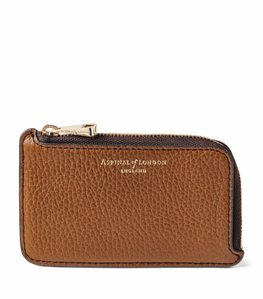 Women * | Shoping Aspinal Of London Small Leather Zipped Card Holder