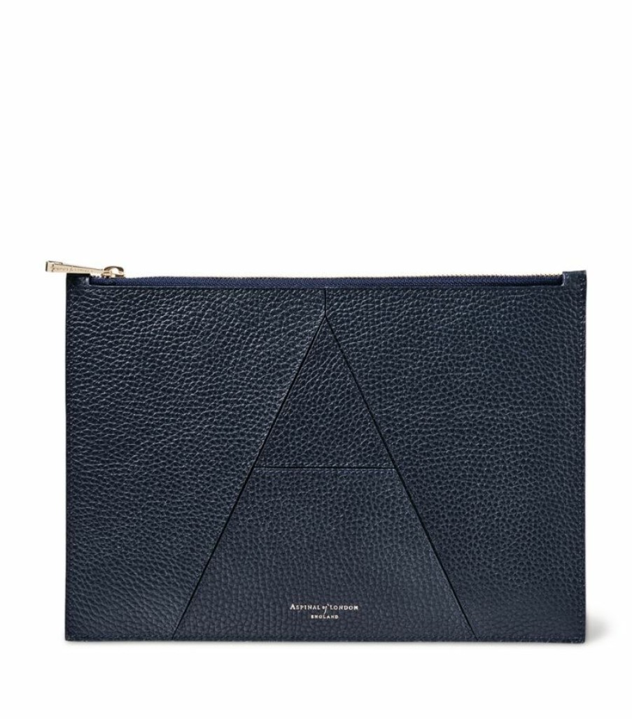 Women * | Outlet Aspinal Of London Large Leather Essential 'A' Pouch