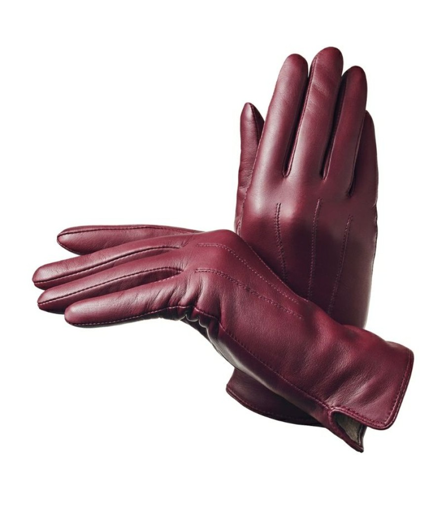 Aspinal Of London * | Popular Aspinal Of London Wool-Cashmere Lined Leather Gloves (Medium)