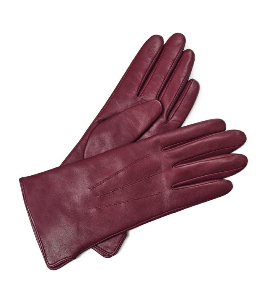 Aspinal Of London * | Popular Aspinal Of London Wool-Cashmere Lined Leather Gloves (Medium)