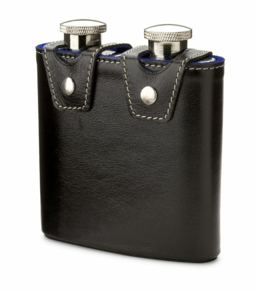 Aspinal Of London * | Reasonable Price Aspinal Of London Double Leather Hip Flask