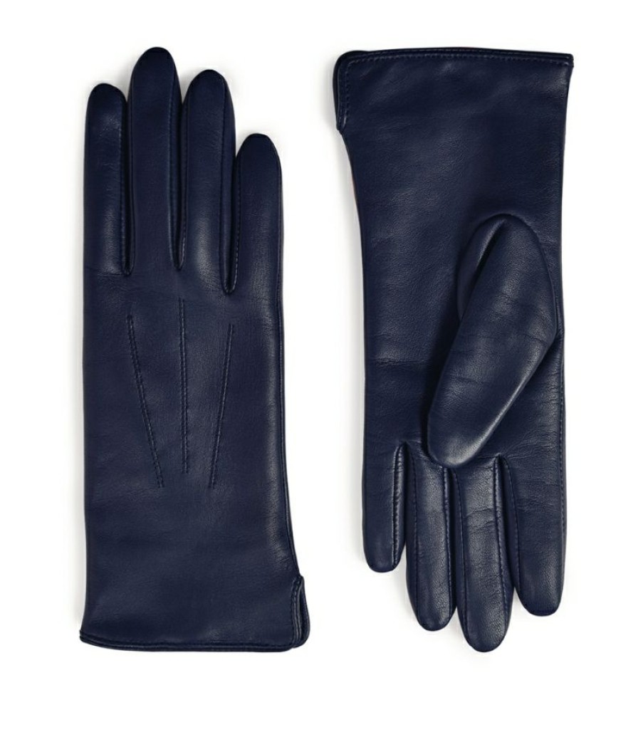 Aspinal Of London * | Classical Aspinal Of London Cashmere-Wool-Lined Leather Gloves (Small)