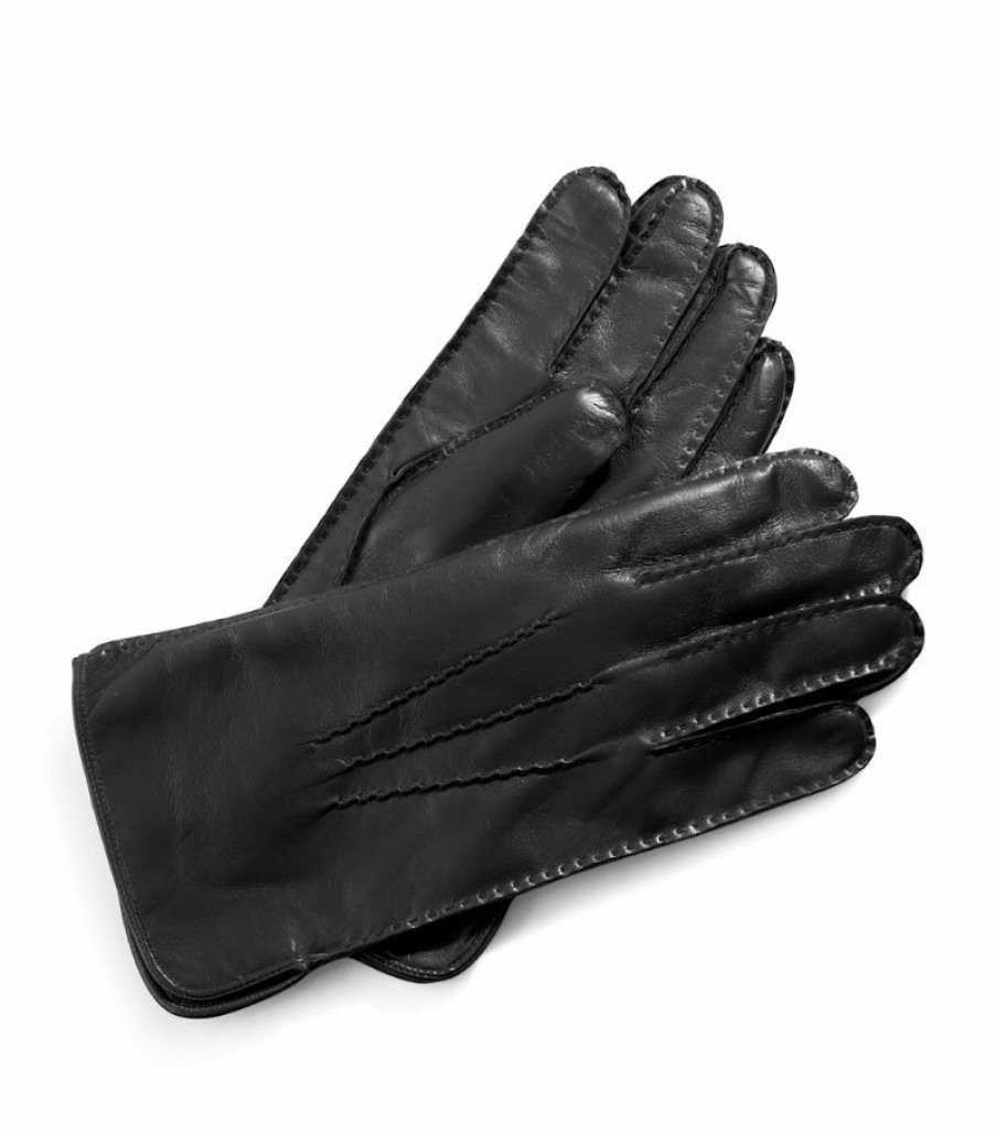 Men * | Quality Guarantee Aspinal Of London Wool-Cashmere Lined Leather Gloves (Medium)