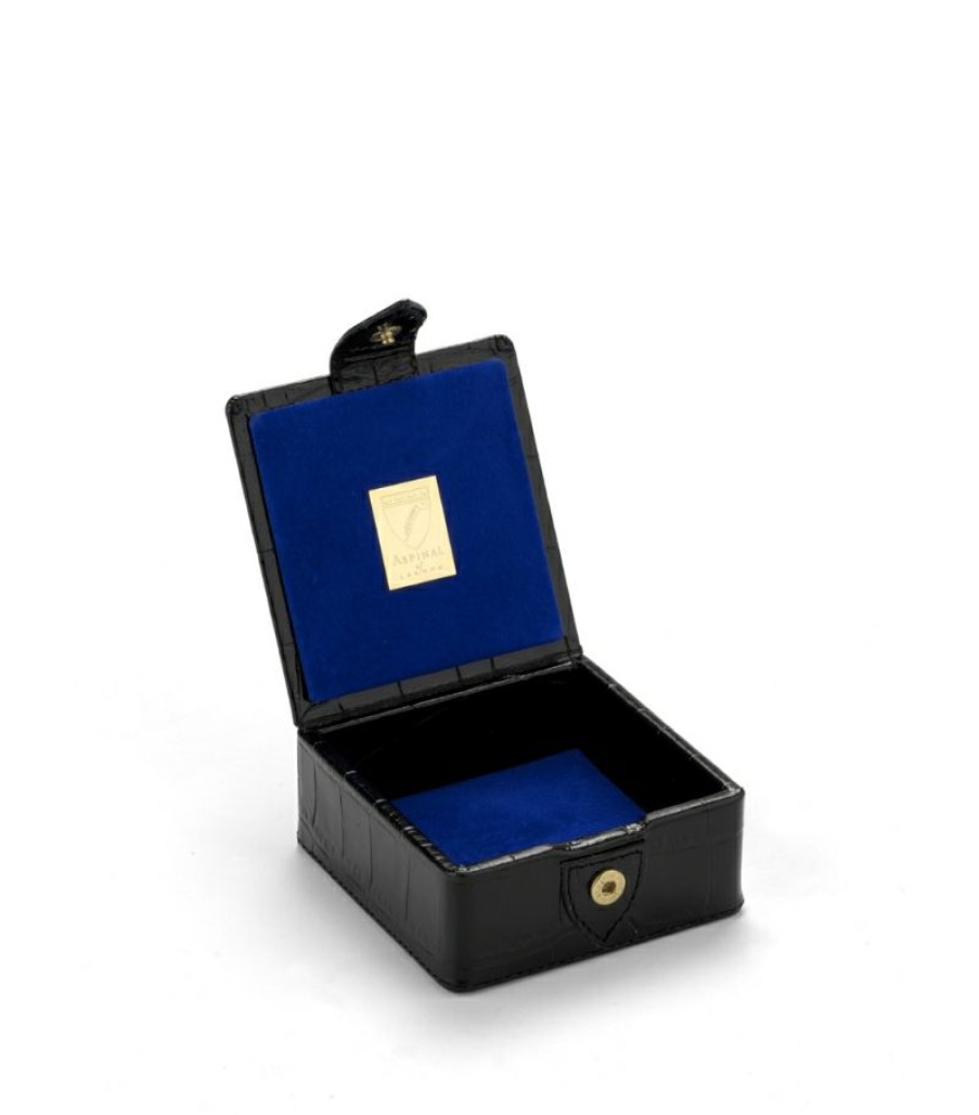 Jewellery Boxes * | New Arrivals Aspinal Of London Small Leather Stud Box