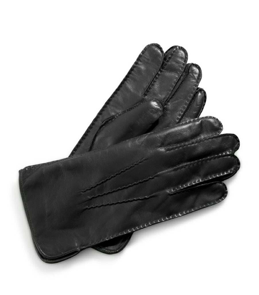 Men * | Crazy Deals Aspinal Of London Wool-Cashmere Lined Leather Gloves (Large)