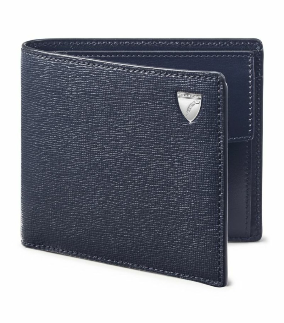 Men * | Hot Sell Aspinal Of London Leather Bifold Coin Wallet