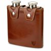 Aspinal Of London * | Promotions Aspinal Of London Double Leather Hip Flask