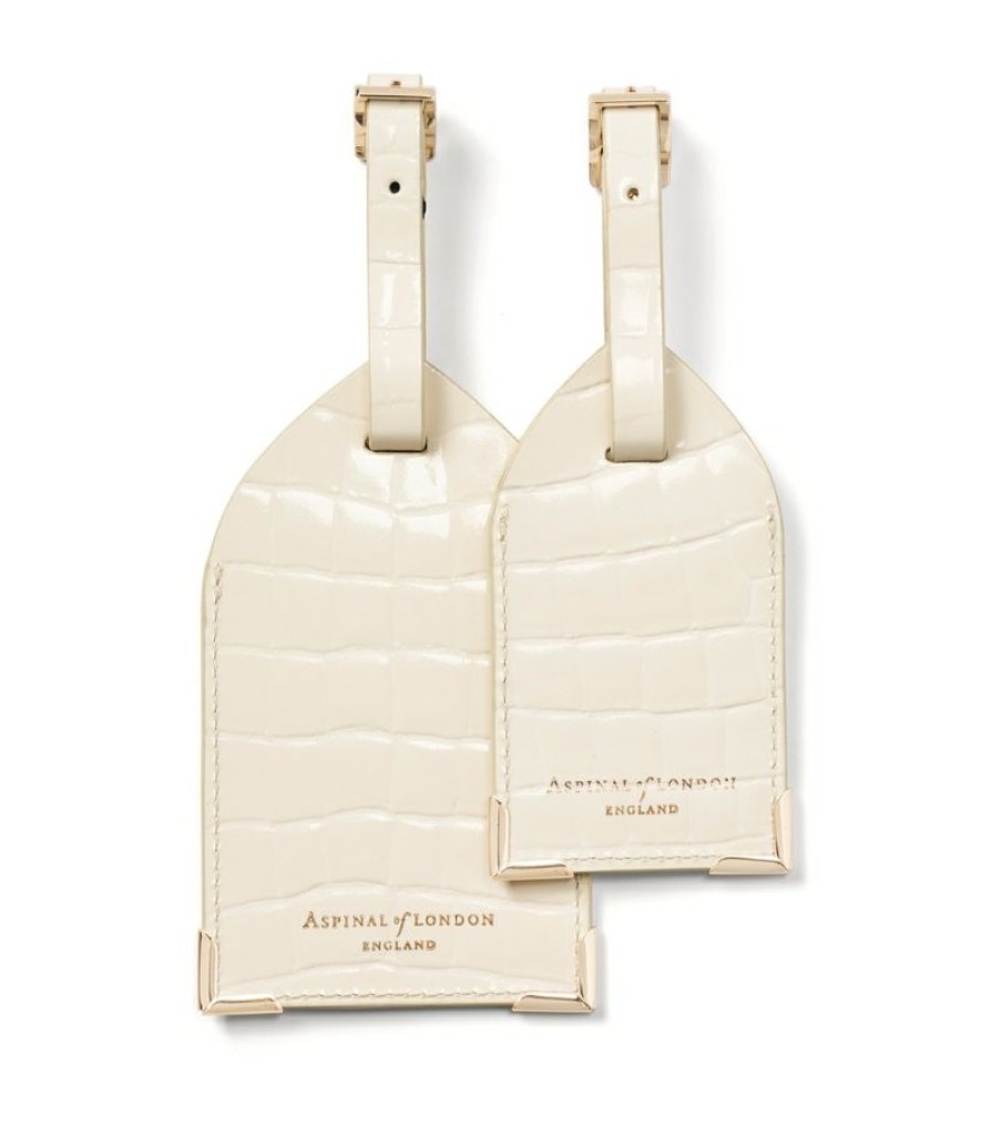 Travel Accessories * | Classical Aspinal Of London Leather Luggage Tags (Set Of 2)