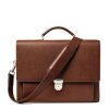 Men * | Closeout Sale Aspinal Of London Leather City Laptop Briefcase