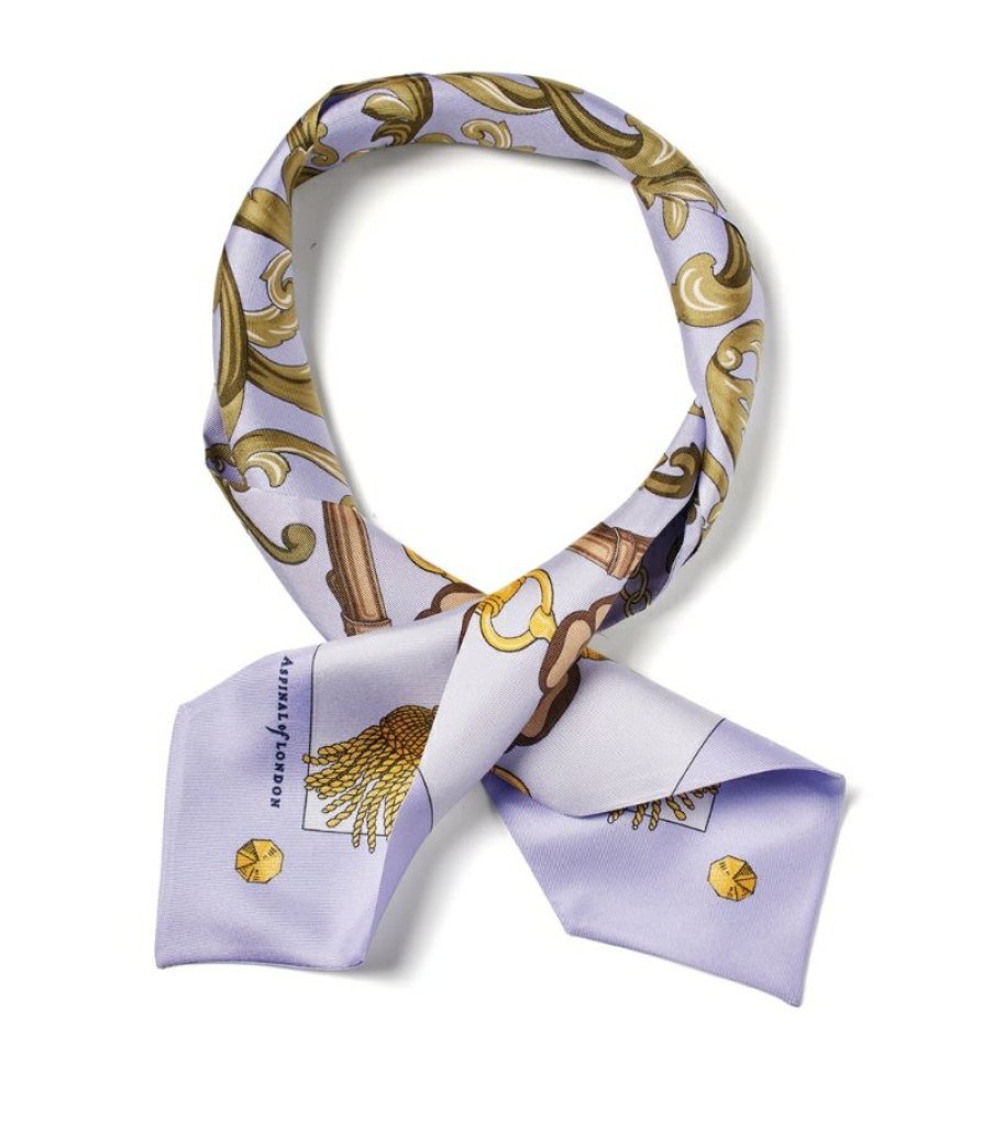 Women * | Flash Sale Aspinal Of London Silk Signature Slim Neck Scarf