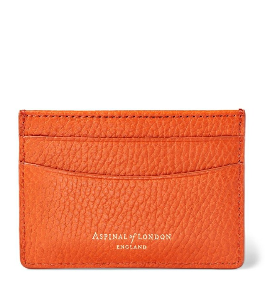 Women * | Reasonable Price Aspinal Of London Grained Leather Slim Card Holder