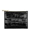 Women * | Outlet Aspinal Of London Small Croc Essentials Flat Pouch