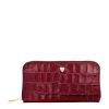 Women * | Shoping Aspinal Of London Croc-Embossed Continental Wallet